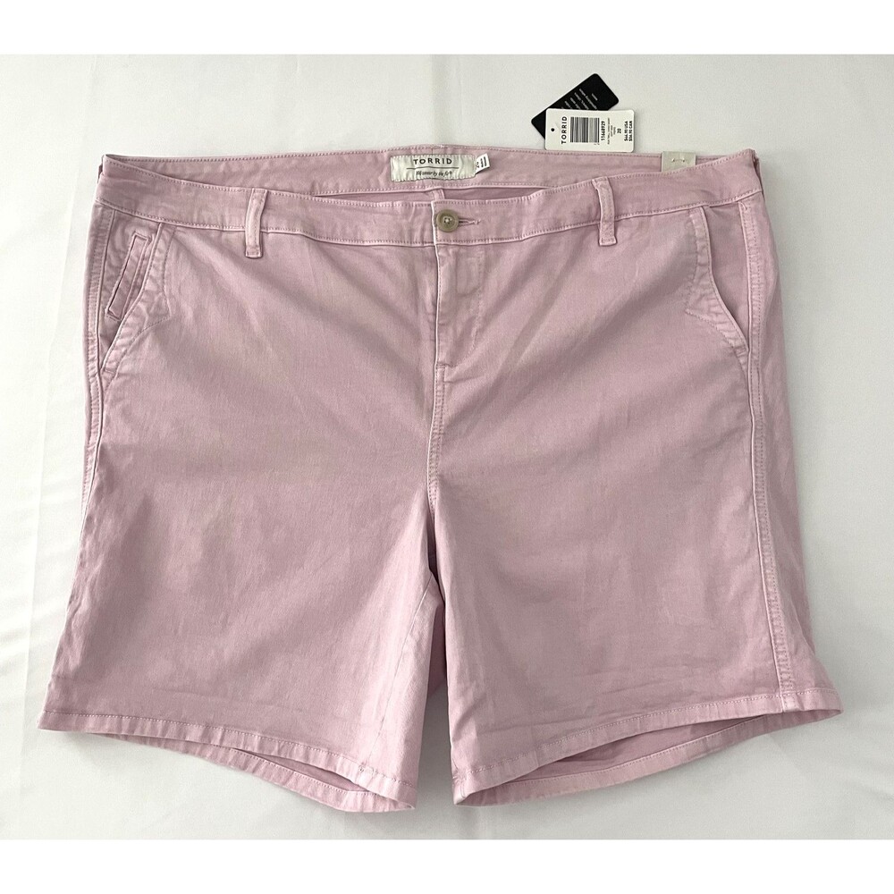 NWT Torrid Chino Shorts Pink Mid Rise Flat Front Women Size 20-mpv
